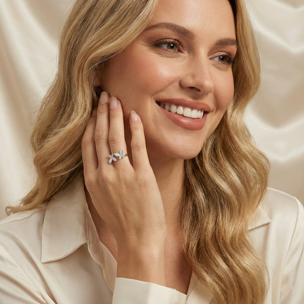 AURA BUTTERFLY SILVER RING