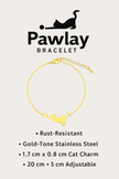 Pawlay bracelet with cat charm on a light gray background