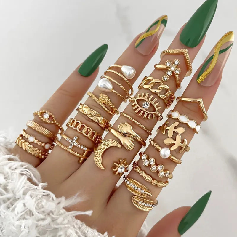 Trendy Knuckle Topper Ring Set