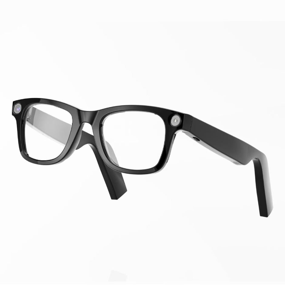 Black eyeglasses on a white background