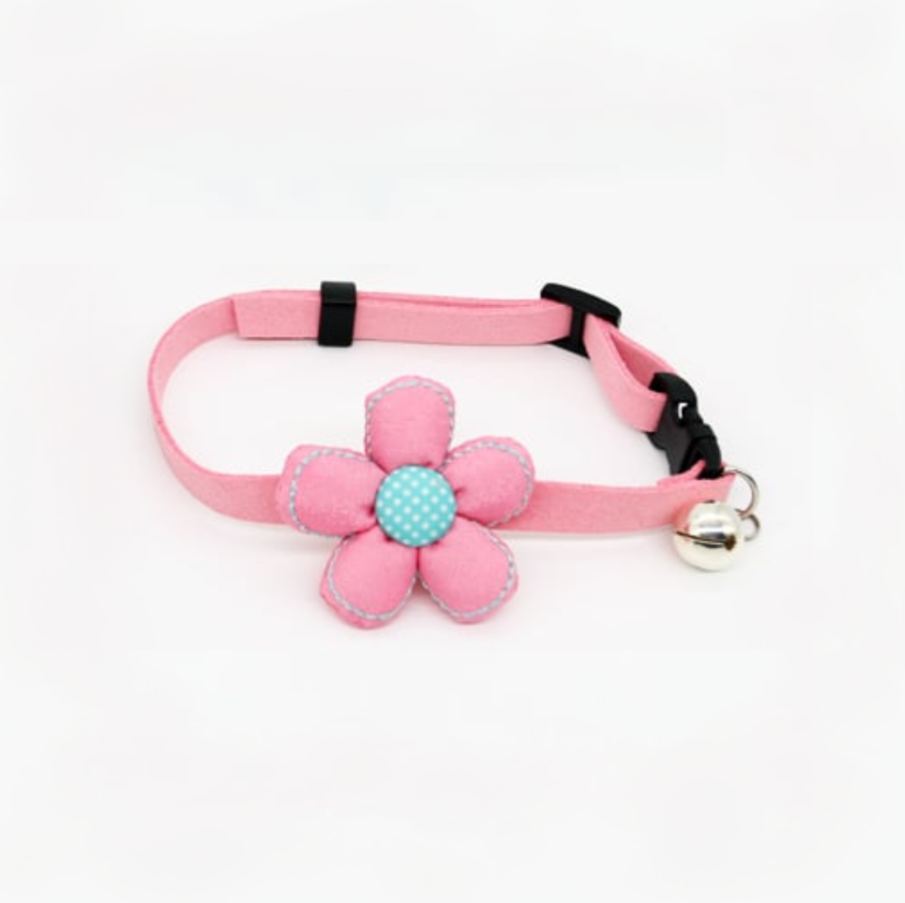 Chic Floral Bell Collar for Pets