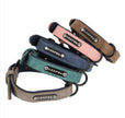 Set of five dog collars in different colors with 'hoopet' branding on a white background.