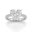Simulated Diamond ring with a heart-shaped center stone on a white background