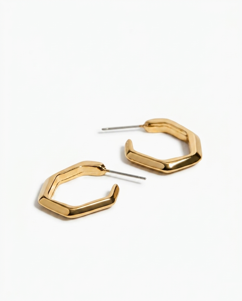 Luxe Hex Hoops