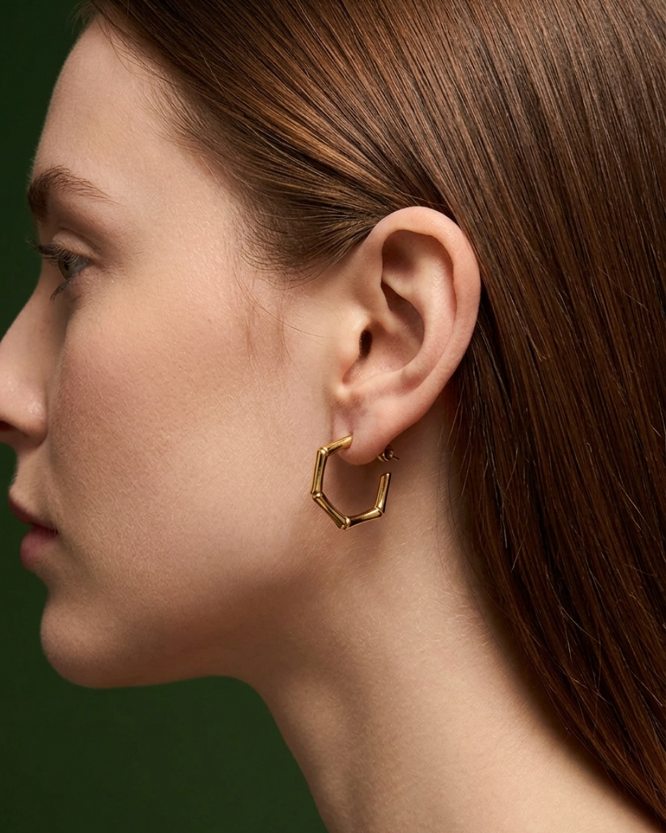 Luxe Hex Hoops