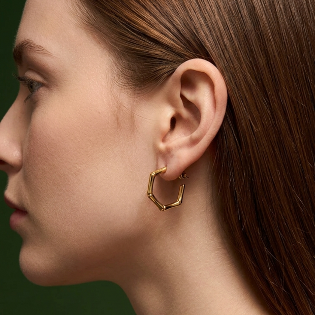 Luxe Hex Hoops