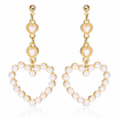 Pearl Heart Drop Earrings