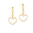 Pearl Heart Drop Earrings
