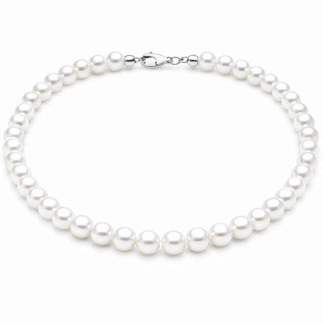 Pearl necklace on a white background