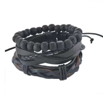 Chic Multilayer Leather and Bead Bracelet
