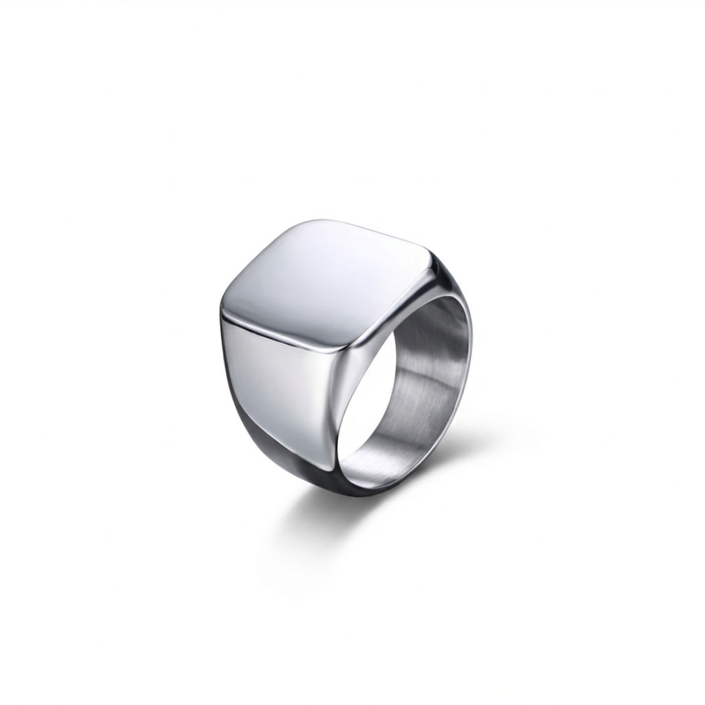 SteelForce Silver Ring for men - 316L stainless steel band
 on a white background