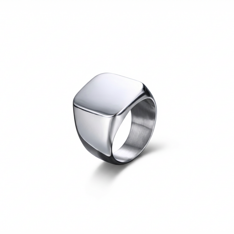 SteelForce Silver Ring for men - 316L stainless steel band
 on a white background