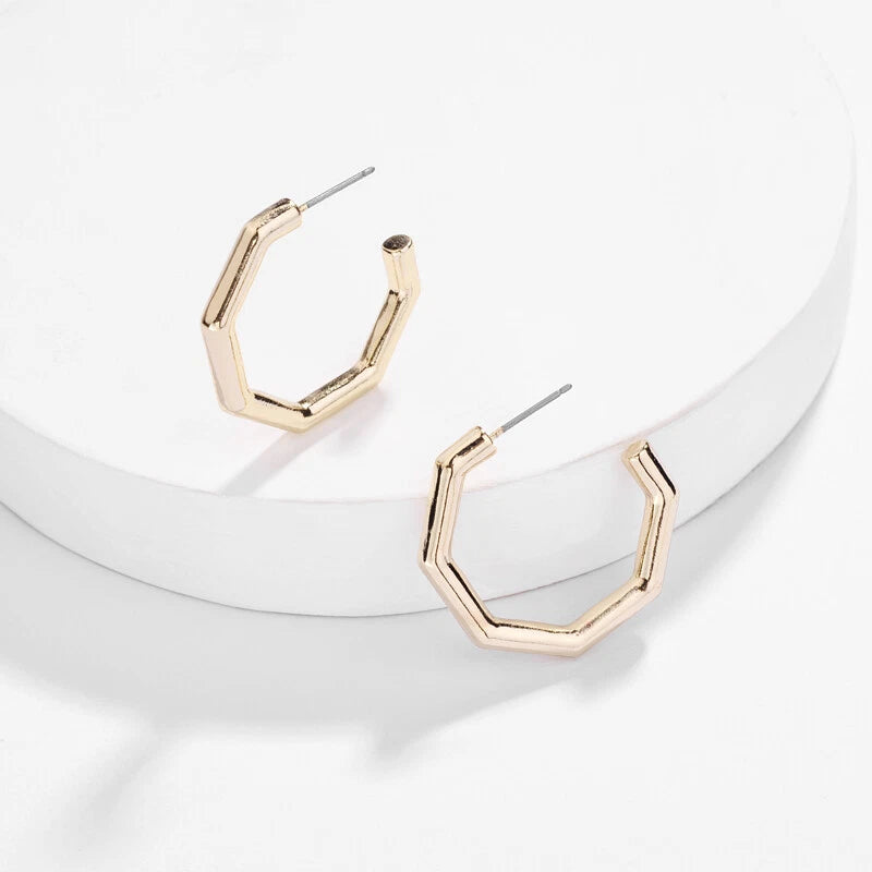 Luxe Hex Hoops