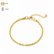 Gold bracelet on a white background with color options for gold and silver.