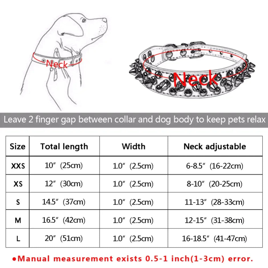 Fashionable Spiked Pet Collar - Adjustable Sizes